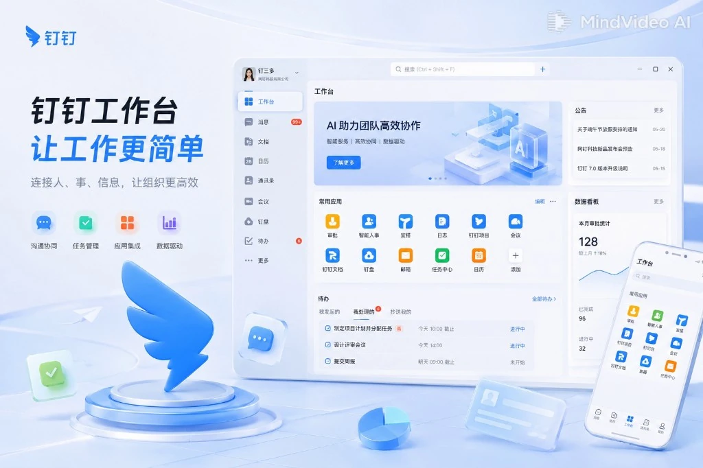 钉钉AI9.0云端协作工作台主视觉